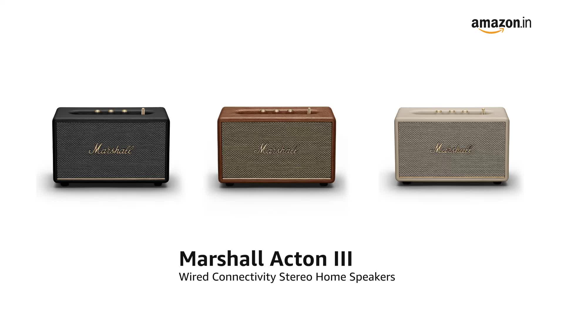 Marshall Acton III Wired Connectivity Stereo Home Speakers with